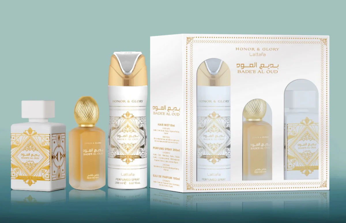 Set Perfume Unisex BADEE AL OUD HONOR & GLORY LATTAFA