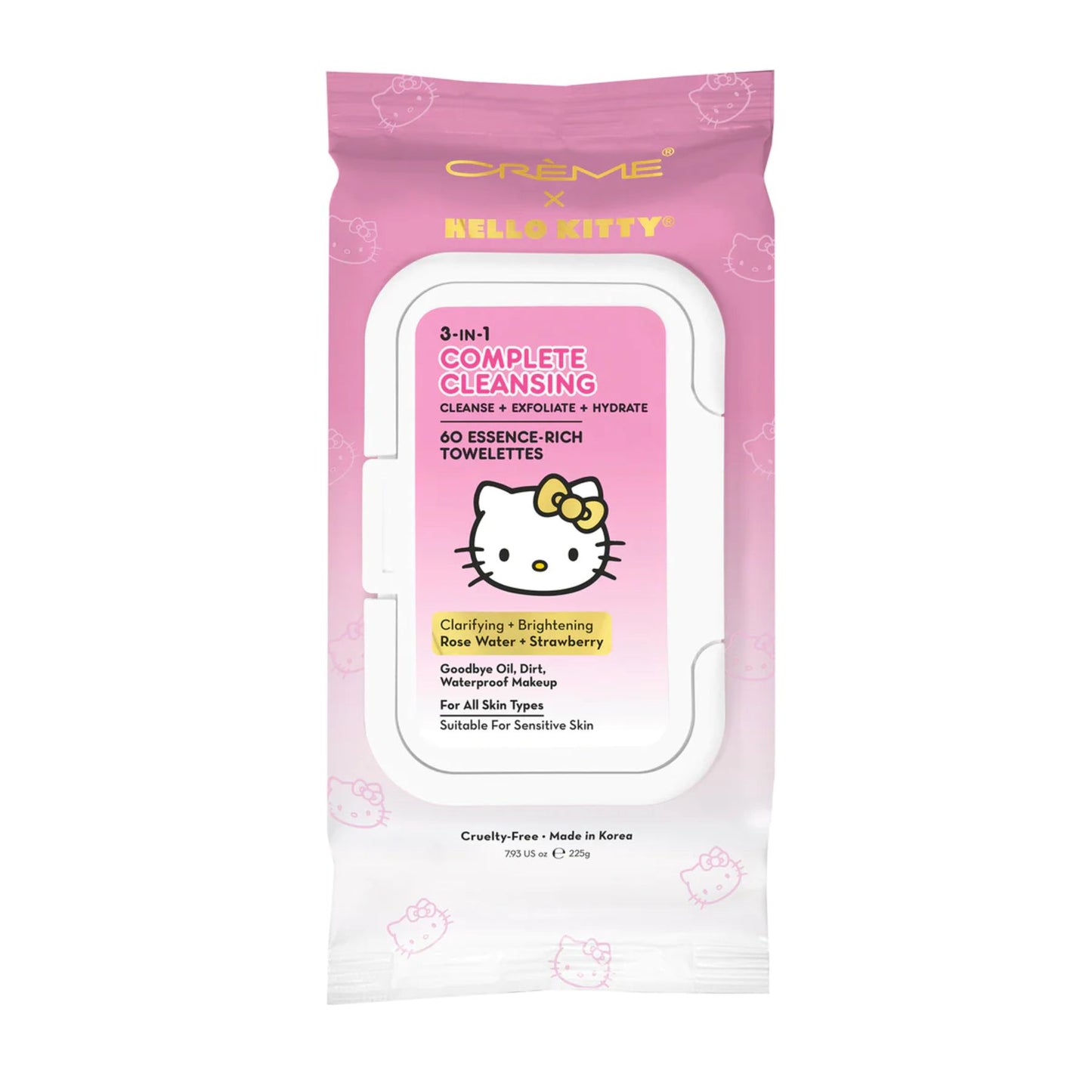 Toallas Desmaquillantes HELLO KITTY 3 IN 1 COMPLETE CLEANSING TOWELETTES THE CREME