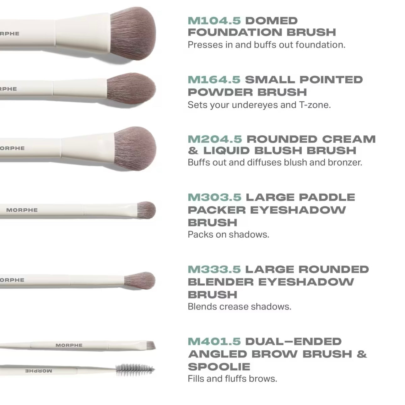 Set de Brochas Along for the Glide 6-Piece Travel Brush MORPHE