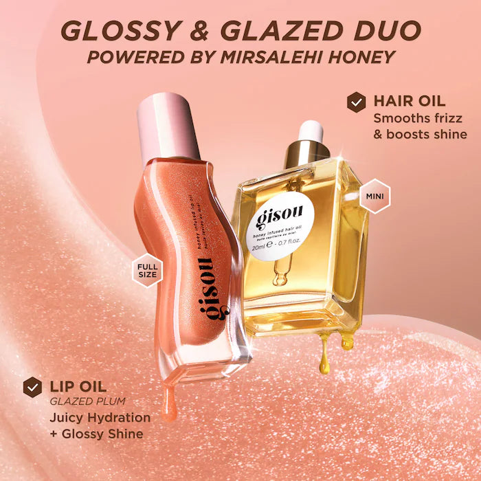 Glossy & Glazed Hair & Lip Oil Set GISOU