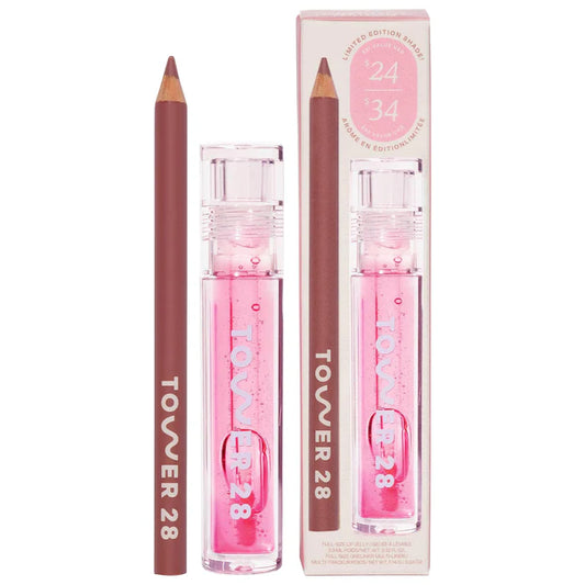 Set de delineador y brillo labial Line + Shine TOWER 28 BEAUTY