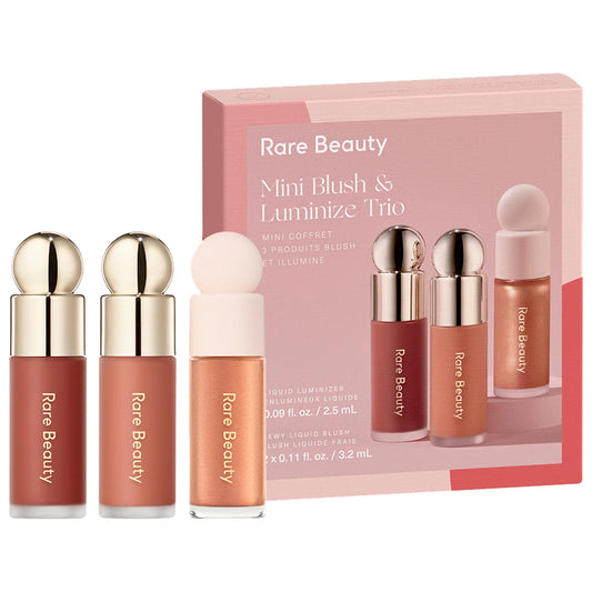 Set Iluminador y Rubor MINI BLUSH & LUMINIZE TRIO RARE BEAUTY